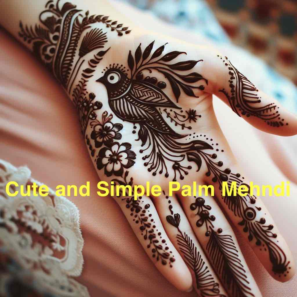 Cute and Simple Mehndi Design for Palm